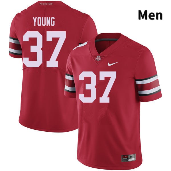 Ohio State Buckeyes Craig Young Men's #37 Red Authentic Stitched College Football Jersey